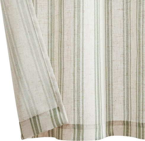 jinchan Striped Valance Window Treatment, Linen Valance for Small Windows, Farmhouse Valance Curtain, Light Filtering