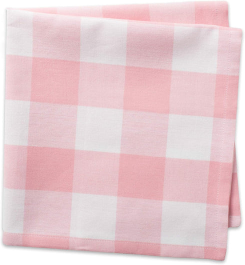 DII Buffalo Check Collection Classic Farmhouse Cloth Napkin Set, Pink & White, 20x20, 6 Piece