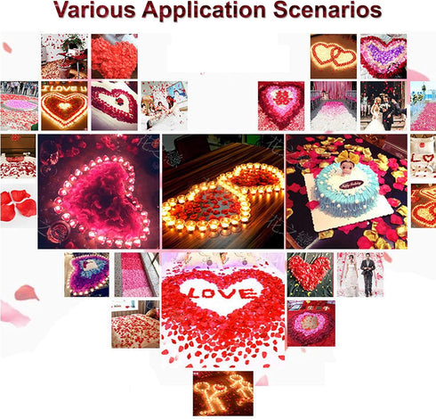 AWCCXMYM 3000 PCS Red Artificial Fake Rose Petals for Romantic Night, Wedding Valentine's Day Decoration