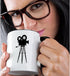 3dRose Film Mug, Two Tone, Black, 11 oz