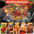 WHALERISE 6pcs,Basting Grill Basket for Outdoor Grill, Stainless Steel Grilling Basket with Foldable Handle, Portable