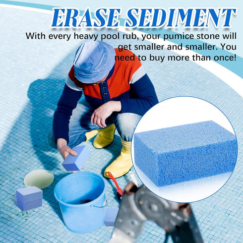 Yinder 4 Pcs Pumice Stone for Cleaning Pool Tile, 3.94 x 2.76 x 1.57 Inch for Spa Tile Cleaning (Blue)
