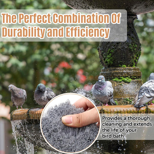 2 CroBlissful Pcs Bird Bath Cleaning Brush Hard Bristle Stiff Bristle Brush with Plastic Handle Utility Scrub for Bird