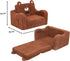 2-in-1 MOMCAYWEX Kids Sofa, Flip-Out Foam Couch, Soft Play Lounge Chair for Toddlers and Children, Brown
