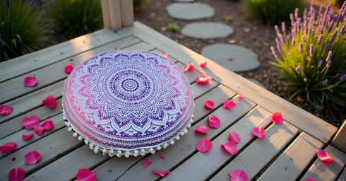 32" ICC Floor Pillows & Cushion Covers, Decorative Hippie Mandala Pouf Pillow Cover Bohemian Seating Meditation Cushion