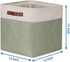 Temary Cube Storage Baskets for Shelves, 4-Pack Fabric Storage Basket for Organizing Clothes, 13 Inch, White & Green