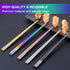 Metal Chopsticks Reusable 5 Pairs, Multicolor Stainless Steel, Dishwasher Safe, Lightweight Non-Slip Set