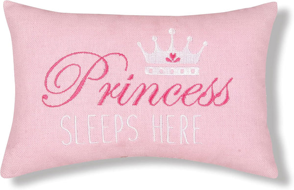 C&F Home Pink Princess Sleeps Here Extra Small Accent Pillow - 6" x 9", Soft Embroidered Novelty Mini Throw Pillow