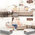 Closet Organizer Bins 3 Pack, Large Storage Bins for Shelves, Foldable with Leather Handles, Grey
