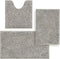 Bathroom Rugs Sets 3 Piece, Non Slip Thick Chenille Bath Mat, Soft Absorbent Shaggy Bathroom Carpet Set