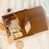 6.73x6.73x1.38inch) Wood Gift Box with Sliding Top, JBOS Discrete Sliding-Lid Wooden Boxes Photo Box Wedding Memory Box