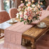 48 Inches yuboo Pink Table Runner Long, Boho Dusty Rose Table Runner for Shabby Decor Farmhouse Dresser Runners