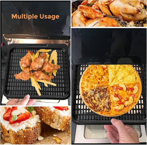 Air Fryer Cooking Tray for Instant Vortex Plus10 Qt, 2 PCS Nonstick Replacement Rack Parts for PowerXL