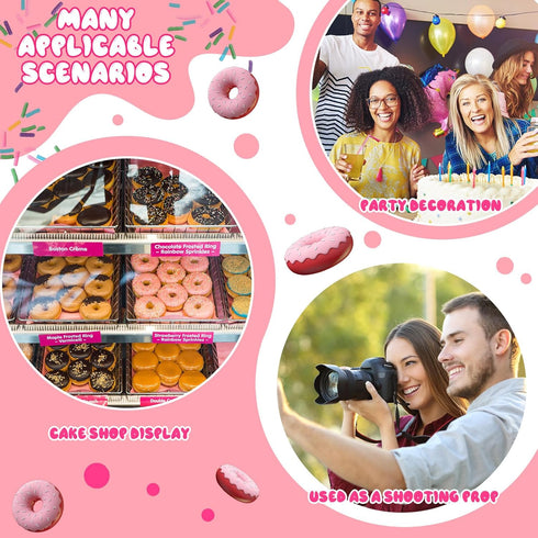 8 1. 78" Chalyna Pcs Small Donut Stress Ball, Squeeze Fake Doughnut Slow Rising Stress Relief Models Fake Food Cakes