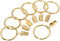 Metal Curtain Clip Rings (2 Inch Interior Diameter) - Set of 14 in Gold