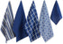DII Assorted Woven Kitchen Set, 5 Piece, Nautical Blue, Dishtowel 18x28, Dishcloth 13x13