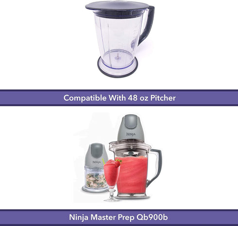 Enbizio Blender Replacement Parts for Ninja Master Prep Qb900B - 48 oz Pitcher with 4 Blade