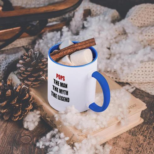 3dRose Pops The Man The Myth The Legend Mug, Blue, 11 oz