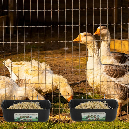 6 5 PCS Black Goat Feeder Hanging Pig Feeder with Clips Quart Chicken Feeder Trough Poultry Feeder Hanging Goat Mineral