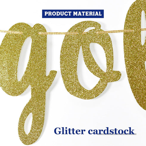 Stay Golden Glitter Gold Banner for Golden Birthday Party Decorations