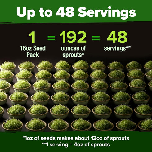 118,200 16oz Pack HOME GROWN Premium Sprouting Seeds Mix - Microgreens Seeds for Indoor Growing - Non-GMO Broccoli