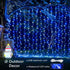 300LED 8 9.8x9.8ft JMEXSUSS Christmas Curtain Lights Plug in with Remote, Blue and White Christmas Lights Indoor