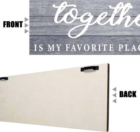 Jetec 2 Pcs Wooden Home Wall Signs, This is Us Wall Decor Family Plaque Rustic Wood Entryway Art (Gray)