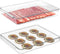 vacane Stackable Freezer Organizer, Flat Produce Saver Sliced Cheese Container with Lids,