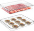 vacane Stackable Freezer Organizer, Flat Produce Saver Sliced Cheese Container with Lids,