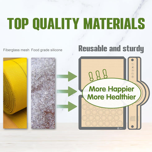 Silicone Baking Mat Cookie Sheet for Oven, Non-Stick Reusable Food Safe Baking Sheet Liner for Cookies, Bread