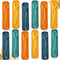 Tessco 12 Sets Reusable Travel Utensils with Case, Wheat Straw Picnic Flatware Sets