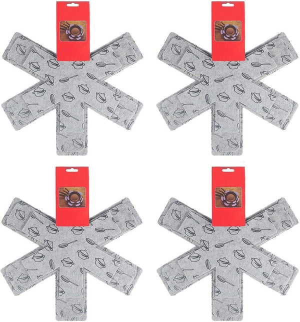 12PCS Pot & Pan Protectors Cookware Protector Set Divider Pads to Prevent Scratching, 3 Sizes-15/14"/10" Diameter