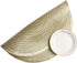 SHACOS Golden Glitter Round Braided Placemats, Set of 6 Bling Circle Place Mats for Holiday Party Wedding Shower (Gold)