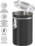 62 oz, 5" 7.5". Oggi Stainless Steel Kitchen Canister fl Black - Airtight Clamp Lid, Clear See-Thru Top - Ideal