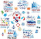 27 Pcs Cruise Door Magnets, Funny Sea Navigation Refrigerator Stickers for Cruise Ship Door Decor and Cabin Party
