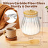 Spoon,15 oz holoith Sugar Container with Bamboo Lid and Sugar Bowl Glass Jar for Coffee Bar Accessories Coffee Canister