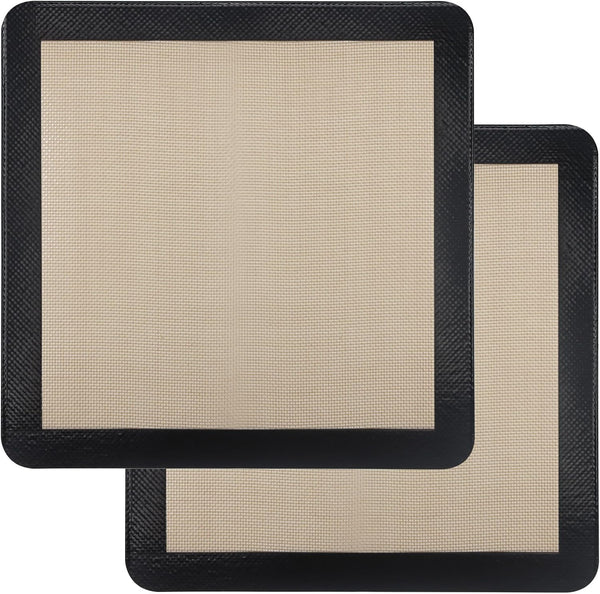 2 Pcs Silicone Baking Mats for 12 Inch Cake Pan, 11.75" Square Food Grade Non Slip Reusable Baking Sheets
