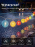 8.5FT 10 Multicolor Lantern String Lights Outdoor, Plug-in Patio String Lights with Mini Hanging Lanterns, Waterproof