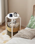 TB01BWK092 TUTOTAK Small Side Table, Round End Table, Night Stand, Bedside Table, Sofa Table with Storage Basket