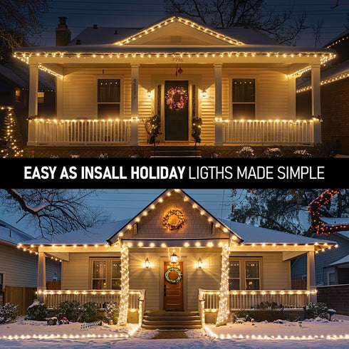 60Pcs Dazzle Bright Hooks for Outdoor String Lights Clips, Heavy Duty Cable Clips Waterproof Adhesive Strips