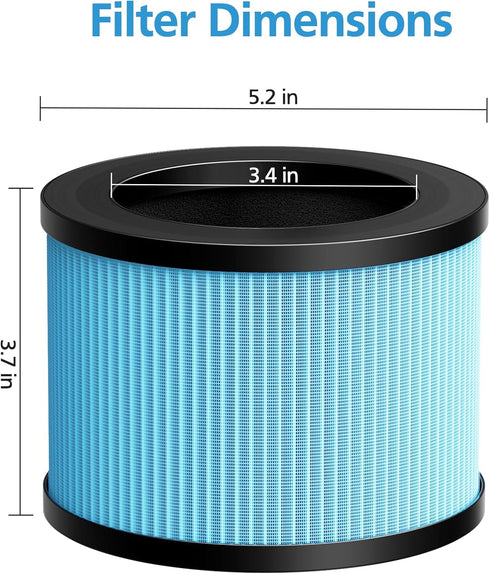 iSingo 2 Pack MK-01 MK-06 TZ-K1 True HEPA Replacement Filter for MK-01 MK-06, ToLife TZ-K1, and More.