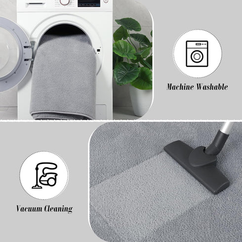Keeko 2x6 Washable Hallway Runner Rug, Grey Soft Indoor Low Pile Non Slip Memory Foam Carpet for Bedroom Kitchen Living