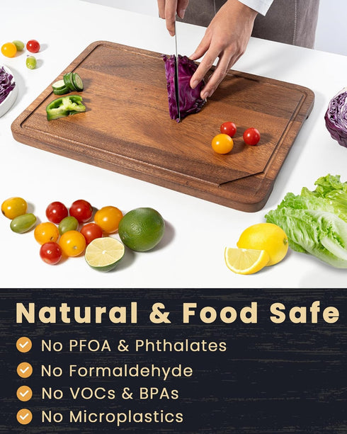 Countertop, 18x12 inch Axeman Walnut Wood Cutting Board with Juice Groove for Kitchen Tick American Black-Walnut Wooden