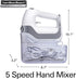 Hamilton Beach Professional 5-Speed Electric Hand Mixer, High-Performance DC Motor, White with Storage Case