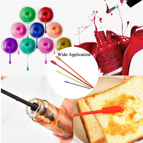 Beauty Spatula 4 PCS Mini Silicone Makeup Spatula for Cosmetics & Kitchen, 3 Sizes