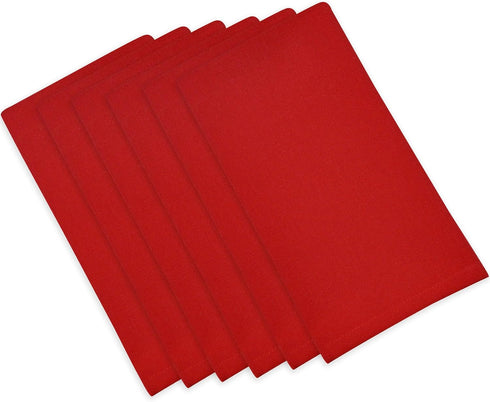 100% Cotton Dinner Napkins, Red Cloth Napkin - 6 Pack (18 inches x 18 inches) - Durable Hotel Quality for Events