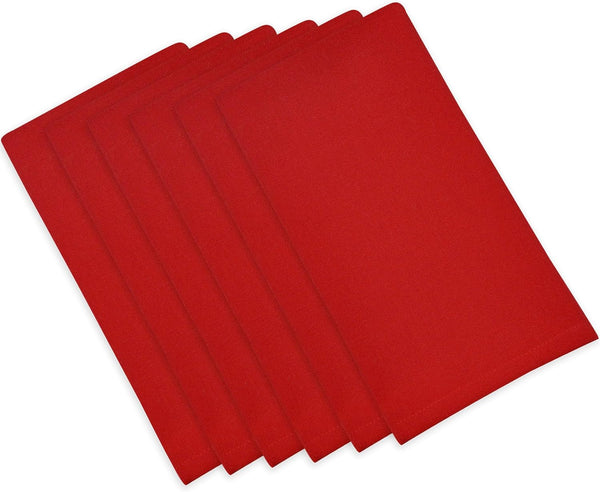 100% Cotton Dinner Napkins, Red Cloth Napkin - 6 Pack (18 inches x 18 inches) - Durable Hotel Quality for Events
