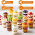 400 3oz Pcs Clear Plastic Mini Dessert Cups with Lids and Spoons - Jello, Parfait & Pudding Shooter Cups for Tasting