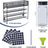 27 Countertop, Spice Rack Organizer with Spice Jars with Black Lids, Funnel, Spice Labels, Pen, Seasoning Organizer