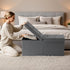 Snuvid 30-INCH Storage Ottoman Bench, Footrest with Storage, End of Bed Bench Coffee Table for Living Room, Bedroom
